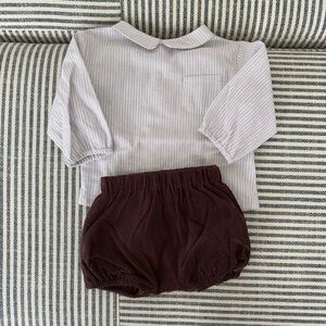 Zara Shirt and Brown Shorts Set